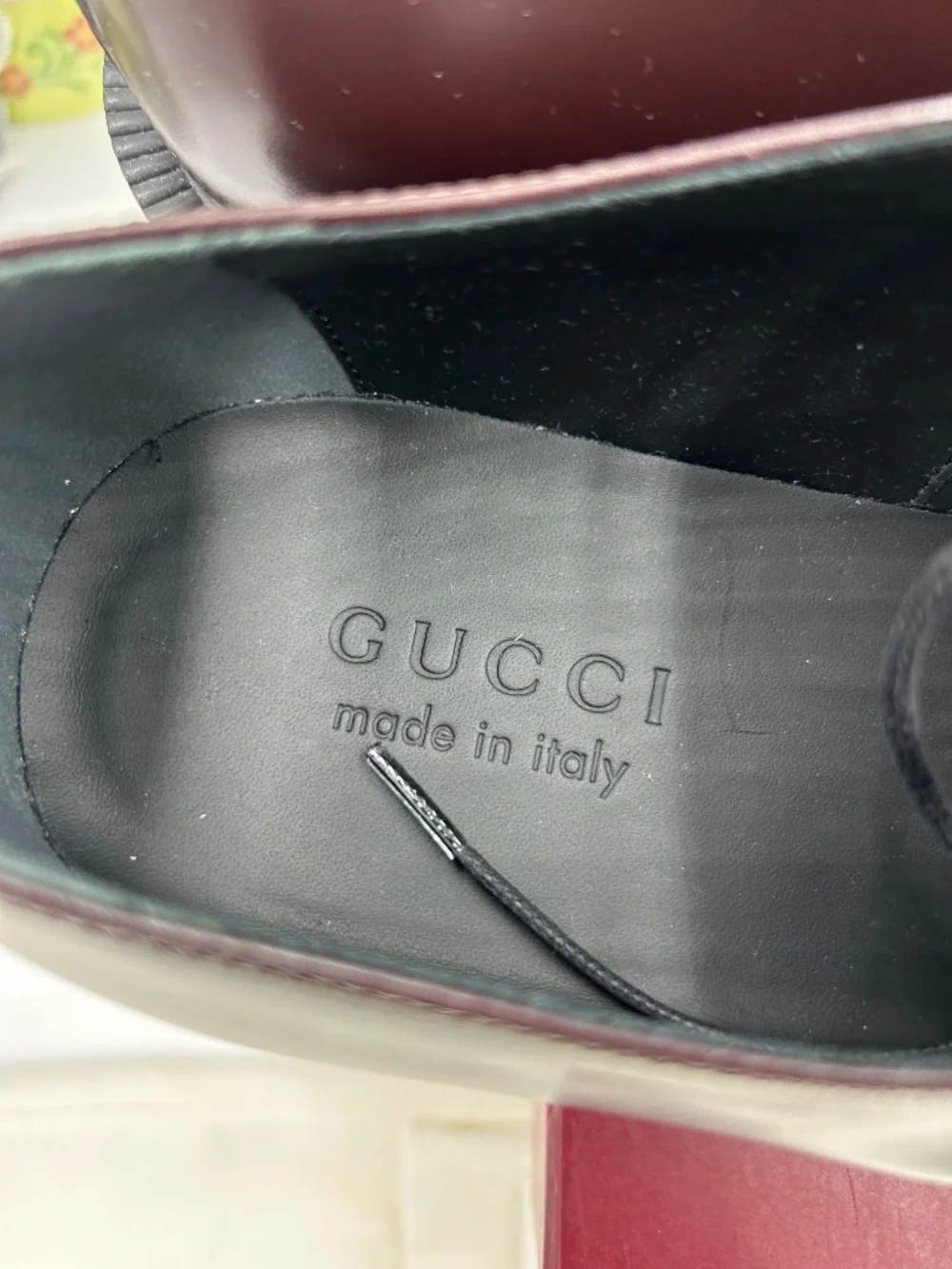 Men’s Gucci Logo Lettering Derby Shoes  Size 10.5/ fits 11 US .
